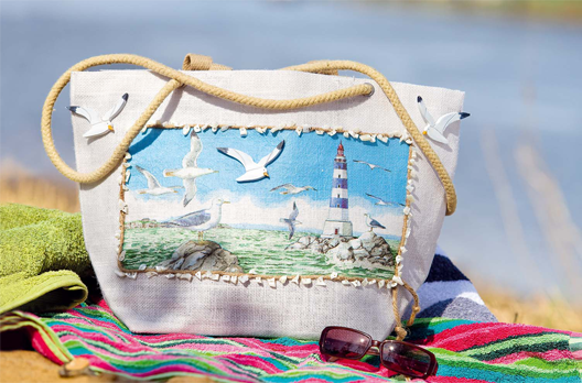 Strandtasche mit Serviettentechnik