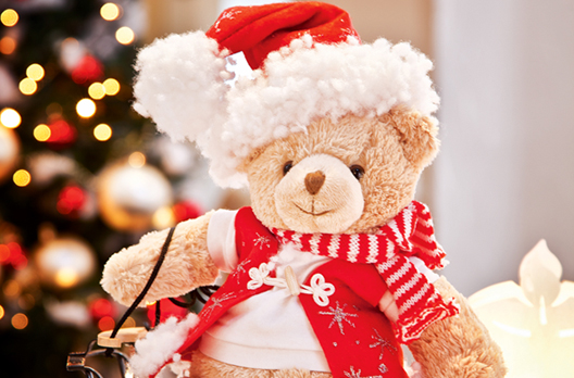 L'ourson &laquo; Klecks &raquo; en habit de No&euml;l