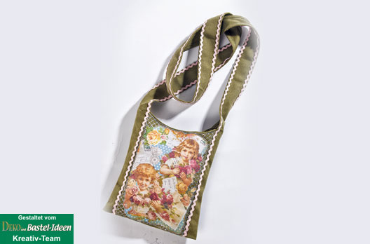 Tasche mit Collage aus Poesie-Bildern