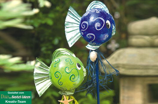 Gartenkugeln mit Glitter und Alu-Blech