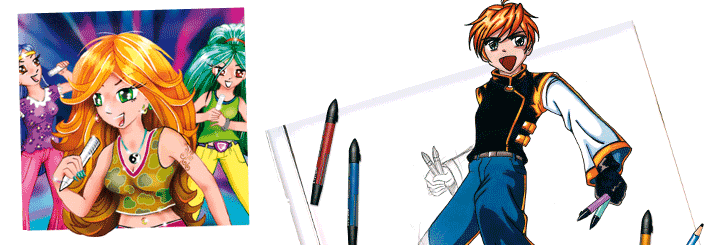 Manga zeichnen mit Blöcken, Markern und einer Anleitung bei VBS