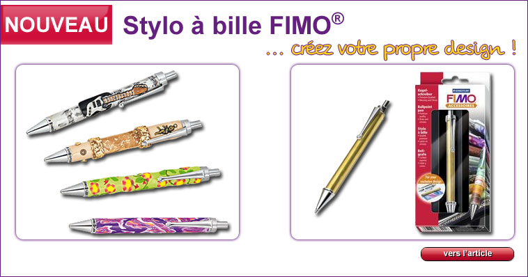 Stylo bille &agrave; d&eacute;corer de p&acirc;te FIMO&reg; &agrave; modeler et &agrave; cuire