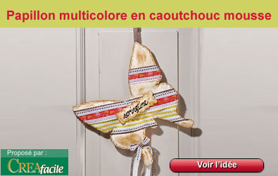 Papillon multicolore en caoutchouc mousse