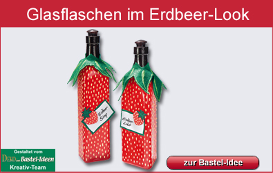 Glasflaschen im Erdbeer-Look Glasflaschen im Erdbeer-Look
