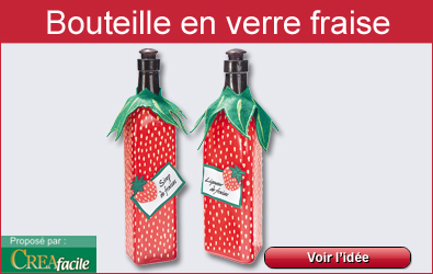 Bouteille en verre fraise