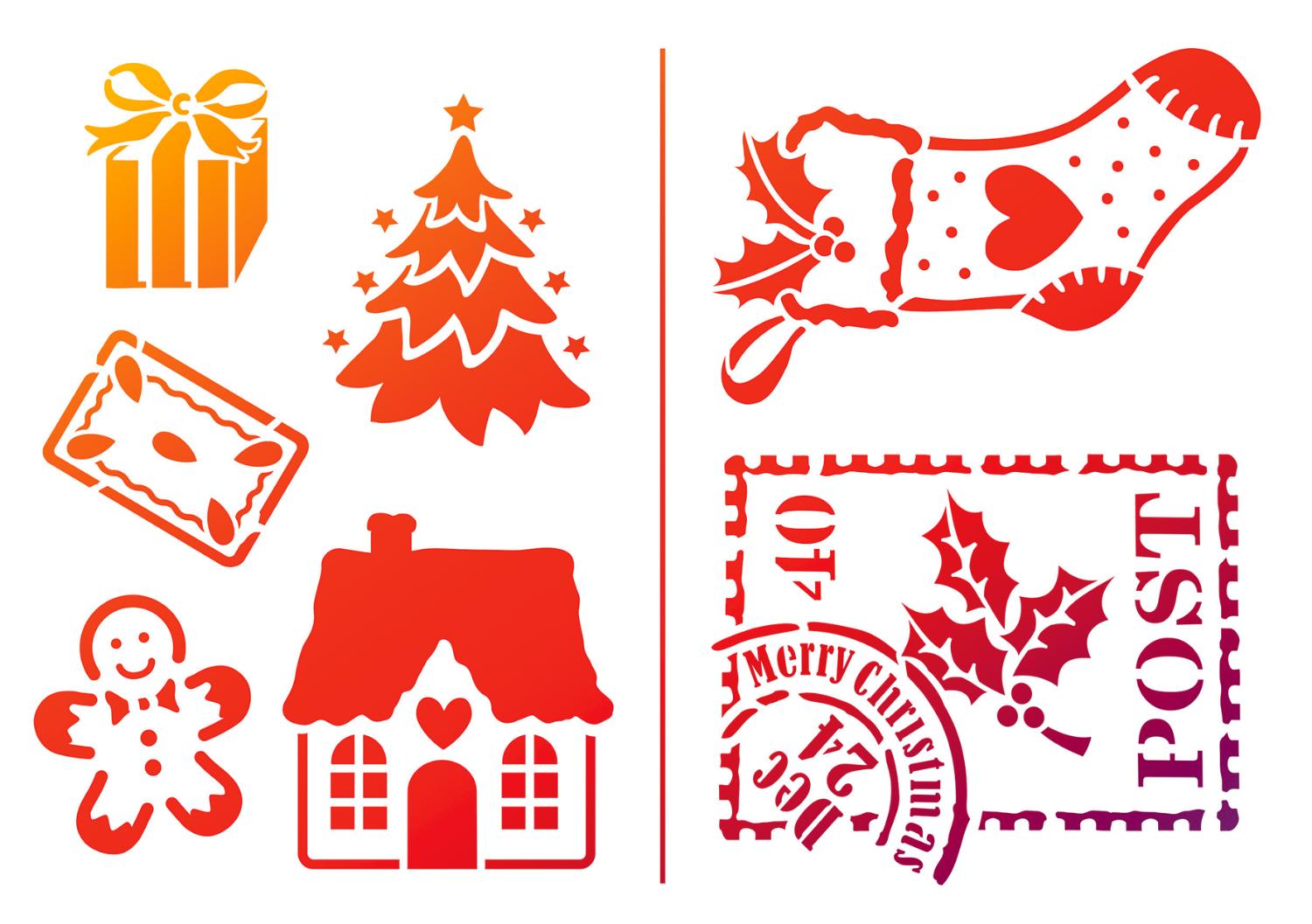Schablone "Kleine Weihnachtsmotive", DIN A5 VBS Hobby