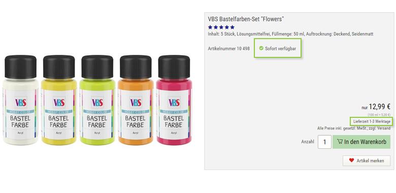 Beispiel für Anzeige der Verfügbarkeit