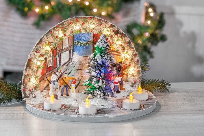 Anleitung Lichterbogen mit weihnachtlicher Marktszene