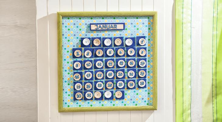 Immerwährender Kalender mit Knöpfen - Bastelshop und Hobby VBS Bastelbedarf