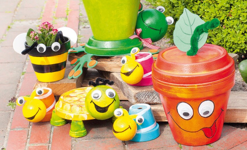 Anleitung farbenfrohe TerrakottaTöpfe VBS Hobby