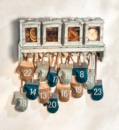 Wandbord mit Adventskalender im Landhaus-Look | VBS Hobby Bastelshop