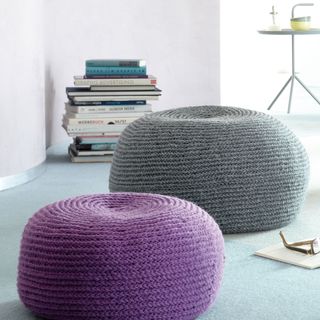 Gehäkelte Poufs aus Wolle Boston