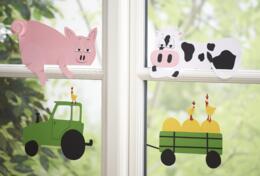 Fensterbilder Bauernhoftiere