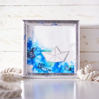 Maritimes Bild mit Alcohol Ink