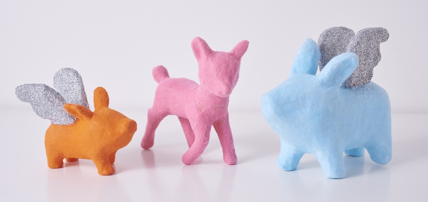 pappmaché-tiere flockpulver