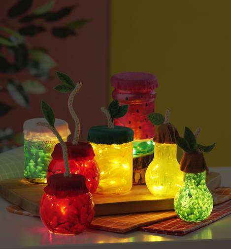 Ein Hingucker im Hellen und im Dunkeln! gläser obst beleuchtet