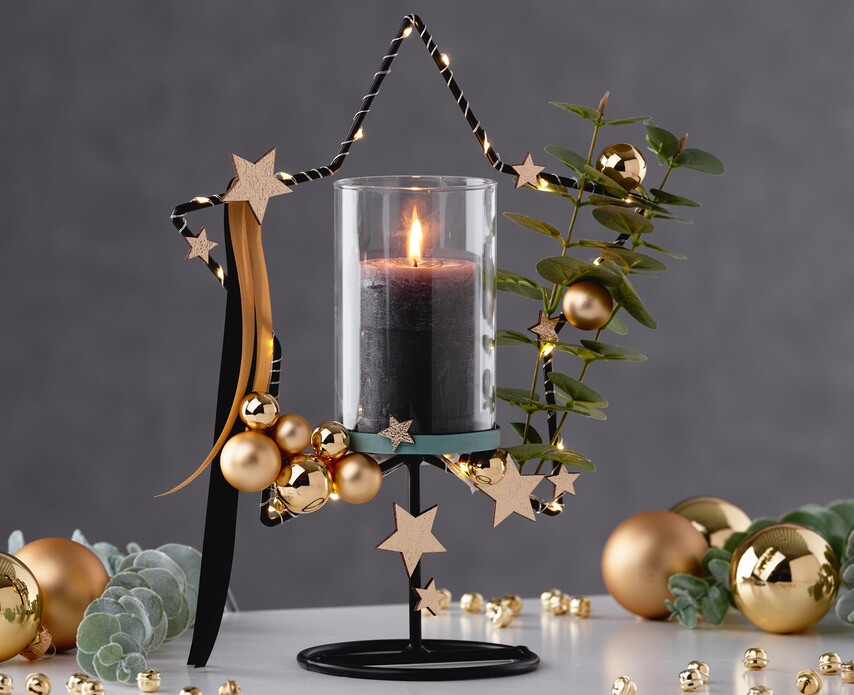 Weihnachtlicher Metallstern mit Kerze - VBS Hobby
