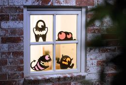 Halloween Fensterbilder Freche Monster