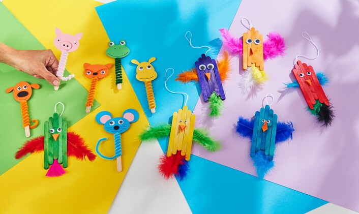 Tiere basteln aus Holzstäbchen - VBS Hobby