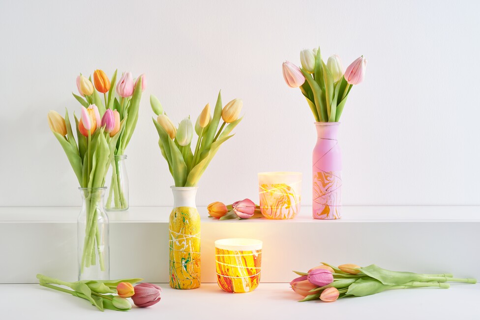 Flaschen marmorieren