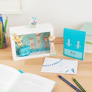 Spardose und Karte zum Schulanfang