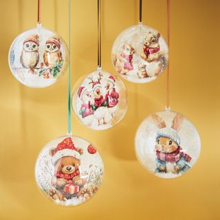 Weihnachtliche Acrylkugeln mit Serviettentechnik