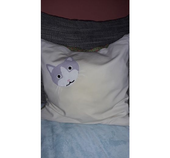 279_Tini83_Geschenk genähter Kissenbezug mit Filzapplikation Katze