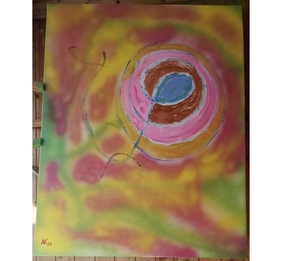 175_AK_bunte Rose. Das Bild ist auf Keilrahmen. Ein Original von mir gemalt und signiert