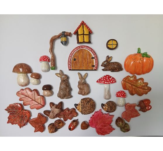 220_Zebulon_Balade d'automne. (Magnets moul&eacute;, ponc&eacute; et peint).