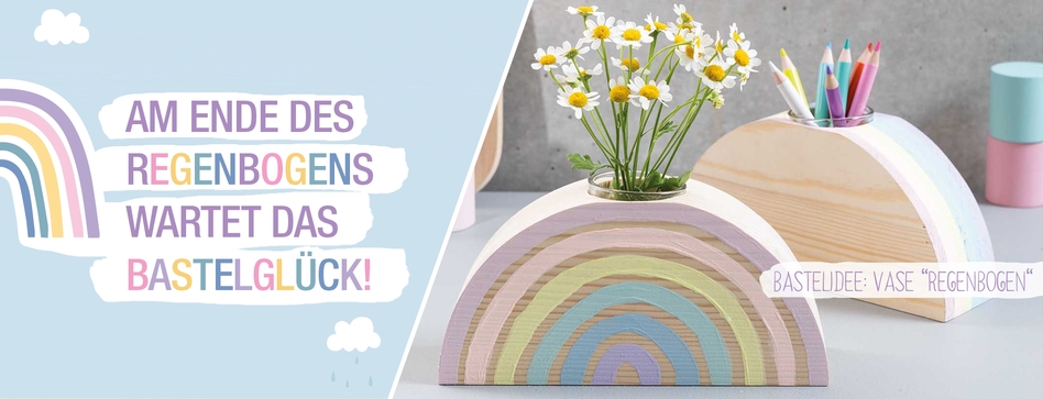 Bastelidee: Vase "Regenbogen"