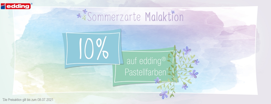 Sommerzarte Malaktion: Sparen Sie 10% auf edding Pastellfarben