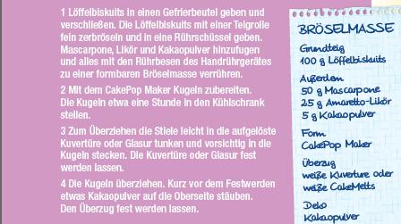 Rezept CakePops Tiramisu Übersicht Rezept: CakePops selber machen
