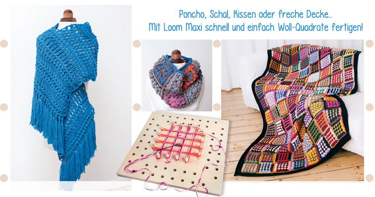 Loom Maxi: Wir wickeln Wolle im Viereck 