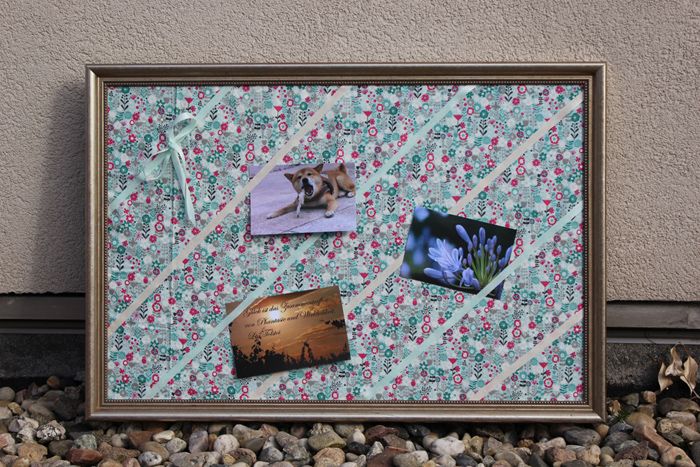 DIY: Memo Board im Retro-Look mit Bilderrahmen und Stoff basteln