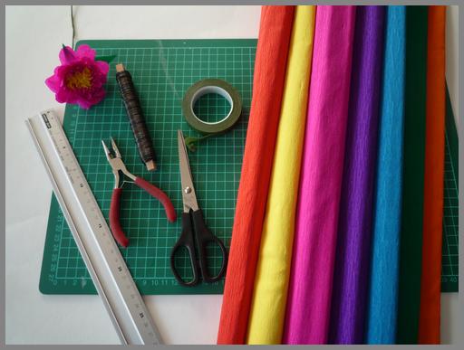 Papierblumen Material Papierblumen basteln