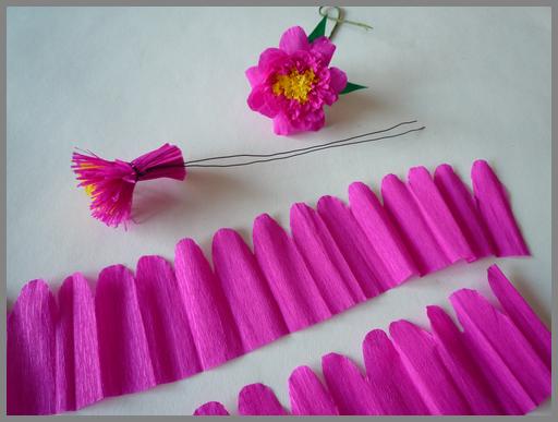 Papierblumen pink2 Papierblumen basteln