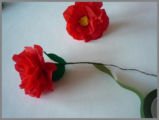 Papierblumen rot6 Papierblumen basteln