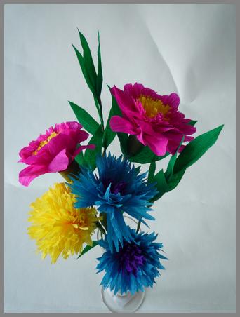 Papierblumen Strauß1 Papierblumen basteln