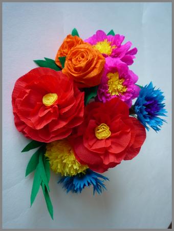 Papierblumen Strauß3 Papierblumen basteln