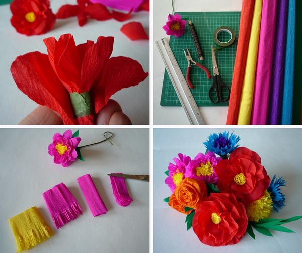 Papierblumen basteln Vorschau Papierblumen basteln