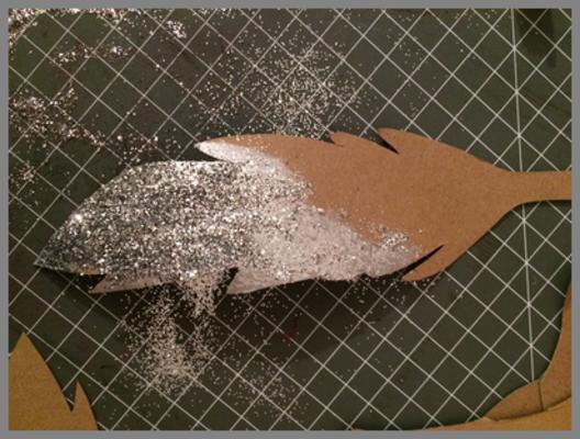 Federn: glitzer fertig einzel Federdeko 10