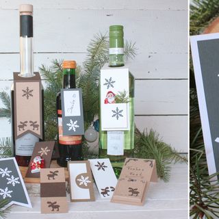 Weihnachtliche Flaschenanhänger