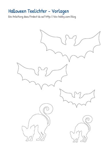 Teelichter für Halloween: Vorlage Kostenlose Vorlage für Halloween Deko