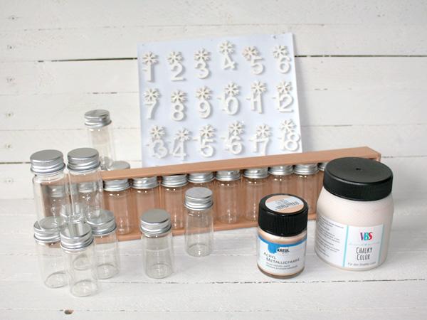 Das Material für unseren Mini Adventskalender im Metallic Look