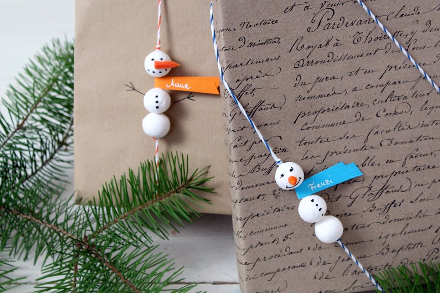 DIY: Geschenkverpackung mit Schneemännern