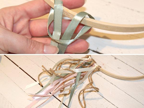 Anleitung: Blumenkranz mit Bändern - Bänder knoten Bänder an Blumenkranz mit Bändern knoten
