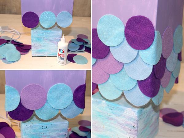 Meerjungfrauen Lampe: bekleben Meerjungfrauen DIY - meerjungfrauen Lampe selber basteln