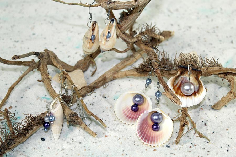 Muschelschmuck selber machen. Kostenlose-Anleitung für Muschelketten und Muschel-Ohrringen