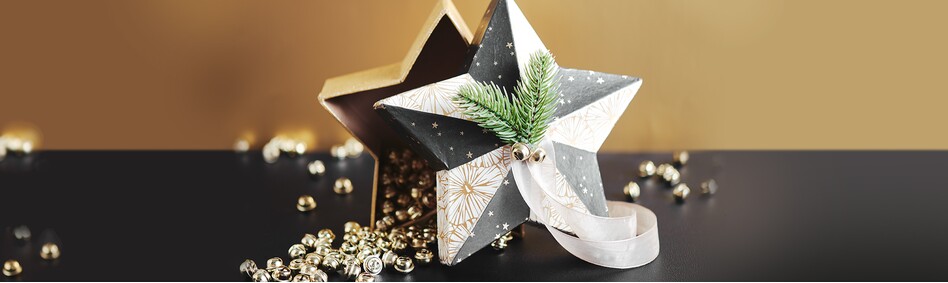 Glamorous - Weihnachtsdeko in Schwarz-Weiß-Gold