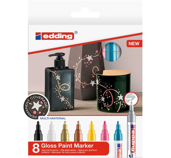 edding 750 Glanzlack-Marker Metallic/Pastell, 8er-Set